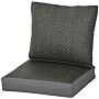 Outsunny 2-piece Back And Seat Cushion Pillows Replacement, Fabric And Pe Rattan Patio Chair Cushions Set, Grey