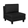 1-seat Section Black Fabric Upholstered Armchair Module Piece