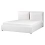 Eu King Size Ottoman Bed Off-white Velvet 5ft3 Upholstered Frame Cushion Back Storage Cosy