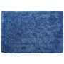 Shaggy Area Rug High-pile Carpet Solid Blue Polyester Rectangular 200 X 300 Cm