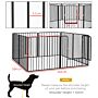 Pawhut 8 Panels Heavy Duty Dog Pen, 80cm Height Pet Playpen For, Small And Medium Dogs