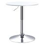 Homcom Bar Table Φ60cm Adjustable Height Round Bistro Table W/ Swivel Top Metal Frame Counter Surface Stylish Kitchen Conservatory White