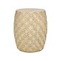 Accent Side Table Light Beige Mgo Fiberglass Round Top Drum Shape Uv Stain Rust Water Wind Resistant Boho Modern Outdoor