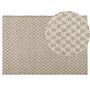 Area Rug Beige Jute And Wool 140 X 200 Cm Hand Woven Small Pattern