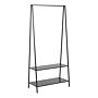 Seaford Clothes Rack With 2 Shelves In Black