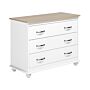 Chest Of Drawers White 3 Drawers Sideboard Storage Unit Shabby Chic French Design Beliani