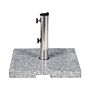 Parasol Base Grey Granite Stainless Steel 45 X 45 Cm 25 Kg Square Outdoor Umbrella Stand