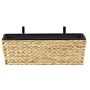 Plant Pot Beige Water Hyacinth Weave Rectangular 60 X 20 Cm Synthetic With Drain Holes