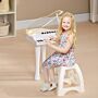 Aiyaplay 32 Keys Kids Piano Keyboard W/ Stool, Lights, Microphone, Multiple Sounds, Removable Legs, Electronic Musical Instrument, White