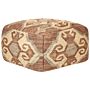 Pouffe Multicolour Jute Wool 50 X 50 X 30 Cm Geometric Pattern Square Boho Modern Footstool Upholstered Seat