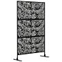 Outsunny Outdoor Privacy Screen With Stand And Ground Stakes, 6.5ft Metal Outdoor Divider, Decorative Privacy Panel For Garden Willow Branch Style