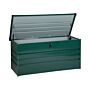 Outdoor Storage Box Green Galvanized Steel 400 L Industrial Garden