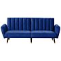 Sofa Bed Navy Blue Sleeper Convertible Velvet Upholstery Elegant