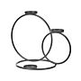 Ring Candle Holder Black Metal 33 Cm Minimalist Elegant Centerpiece Decoration