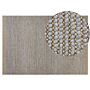 Area Rug Grey 140 X 200 Cm Wool Handwoven Accessory