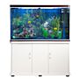 Aquarium Fish Tank &amp; Cabinet With Complete Starter Kit - White Tank &amp; Blue Gravel