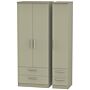 Contrast Tall Triple 2 Drawer + Drawer Wardrobe In Mushroom Matt