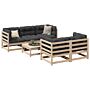 Vidaxl 6 Piece Garden Sofa Set Solid Wood Pine