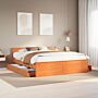 Vidaxl Bed Frame Without Mattress With Headboard Wax Brown 180x200 Cm Super King Solid Wood Pine