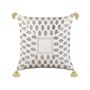 Scatter Cushion Multicolour Cotton 45 X 45 Cm Geometric Pattern Tassels Handmade Removable Cover With Filling