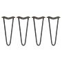 4 X 12" Hairpin Legs - 2 Prong - 12mm - Raw Steel