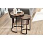 Tribeca Round Nesting Side Tables Walnut