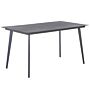 Garden Dining Table Grey Matte Finish 140 X 80 Cm Aluminium 4 People Rectangular