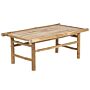 Coffee Table Light Bamboo Wood Solid 80 X 45 Cm Rectangular Indoor And Outdoor Furniture Rustic Design