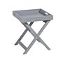 Coffee Side Table Grey Manufactured Wood Folding Removable Tray Scandinavian Design