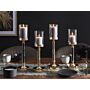 Candle Holder Gold Metal Pillar Glass Shade 41 Cm Glamour Accent Piece Decoration Table Centrepiece