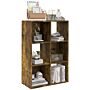 Homcom 3-tier 6 Cubes Storage Unit Particle Board Cabinet Bookcase Organiser Home Office Shelves Rustic Brown