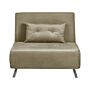 Sofa Bed Olive Green Velvet Fabric Upholstery Single Sleeper Fold Out Chair Bed With Cushion