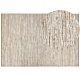 Modern Area Rug Beige And White 200 X 300 Cm Rectangular Handwoven Reversible Low Pile