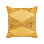 Decorative Cushion Yellow Cotton 45 X 45 Cm Geometric Pattern