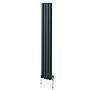 Oval Column Radiator & Valves - 1800mm X 240mm – Anthracite Grey