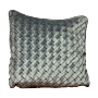 Woven Grey Velvet Cushion - Feather Filled