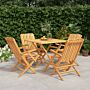 Vidaxl 5 Piece Garden Dining Set Solid Wood Teak