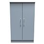 Contrast Double Plain Midi Wardrobe In Denim Blue