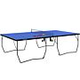 Sportnow 9ft Folding Table Tennis Table, With 8 Wheels, For Indoor Use - Blue