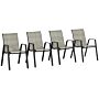 Outsunny Stackable Outdoor Rattan Chairs Set Of 4 With Armrests And Backrest, Mixed Grey