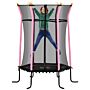 Homcom Kids Trampoline Mini Bouncer With Enclosure Safety Net For Ages 3-10 Years - Pink