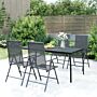 Vidaxl 5 Piece Garden Dining Set Anthracite Steel