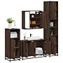 Vidaxl 4 Piece Bathroom Furniture Set Brown Oak Engineered Wood