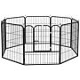 Pawhut Heavy Duty 8 Panel Dog Play Pen Pet Playpen For Puppy Rabbit Enclosure Foldable 80 X 80 Cm