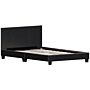 Lisbon Small Double Faux Leather Bed, Black