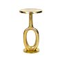 Side Table Gold Metal Aluminium Top Distressed Design Retro Home Decor Beliani