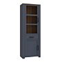 Bohol Narrow Display Cabinet In Riviera Oak/navy