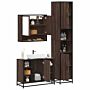 Vidaxl 3 Piece Bathroom Furniture Set Brown Oak Engineered Wood