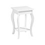 Side Table White With Storage Shelf Ornate Cabriole Legs