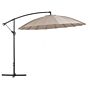 Cantilever Garden Parasol Sand Beige Aluminium Frame Polyester Canopy 235 X 268 X 268 Cm Modern Design Outdoor Furniture